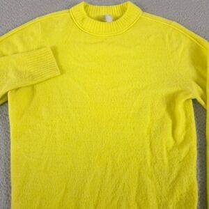 Athleta Sweater Womens XS Yellow Transit Crew Merino Wool Blend Knit Long Sleeve